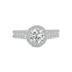 1 1/2 Carat TW Round Cut Lab Grown Diamond Halo Bridal Set in 14K White Gold