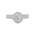 1 3/4 Carat TW Round Cut Lab Grown Diamond Halo Bridal Set in 14K White Gold