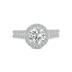 3 1/5 Carat TW Round Cut Lab Grown Diamond Halo Bridal Set in 14K White Gold