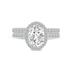4 1/3 Carat TW Center Oval Lab Grown Diamond Halo Bridal Set in 14K White Gold