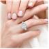 4 1/3 Carat TW Center Oval Lab Grown Diamond Halo Bridal Set in 14K White Gold