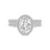6 1/2 Carat TW Center Oval Lab Grown Diamond Halo Bridal Set in 14K White Gold