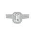 1 3/4 Carat TW Center Emerald Cut Lab Grown Diamond Halo Bridal Set in 14K White Gold