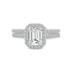 3 1/4 Carat TW Center Emerald Cut Lab Grown Diamond Halo Bridal Set in 14K White Gold