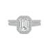 6 1/2 Carat TW Center Emerald Cut Lab Grown Diamond Halo Bridal Set in 14K White Gold