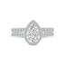 1 3/4 Carat TW Center Pear Shape Lab Grown Diamond Halo Bridal Set in 14K White Gold
