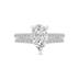 3.30 CTW Center Pear Shape Lab Grown Diamond Engagement Ring Set in 14K White Gold
