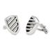 Brushed and Polished Stainless Steel Laser Cut-out Shield Cuff Links