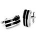 Stainless Steel and Black Plated Cuff Links