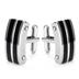 Stainless Steel and Black Plated Cuff Links