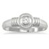 1/10 Carat Bezel Set Diamond Solitaire Ring in 10K White Gold