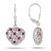1/2 Carat Ruby Puff Heart Earrings in .925 Sterling Silver