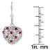 1/2 Carat Ruby Puff Heart Earrings in .925 Sterling Silver