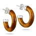 All Natural Cats Eye Hoop Earrings in .925 Sterling Silver