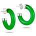 All Natural Green Jade Hoop Earrings in .925 Sterling Silver