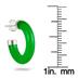 All Natural Green Jade Hoop Earrings in .925 Sterling Silver