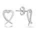 Diamond Heart Twist Earrings in .925 Sterling Silver