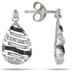 Black and White Diamond Earrings in .925 Sterling Silver