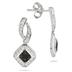 Black and White Diamond Earrings in .925 Sterling Silver