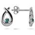 Blue Diamond Knot Earrings in 10K White Gold