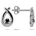 Black Diamond Knot Earrings in 10K White Gold