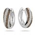 1 Carat All Natural Champagne and White Diamond Hoop Earrings in .925 Sterling Silver