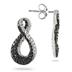 0.05 Carat T.W White and Black Diamond Twist Earrings in .925 Sterling Silver