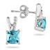 1.15 Carat Cushion Cut Swiss Blue Topaz and Diamond Stud Earrings in .925 Sterling Silver