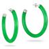 All Natural Green Jade Hoop Earrings in .925 Sterling Silver