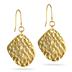 18K Gold Inlay and Cubic Zirconia Diamond Leaf Earrings with Hook Clasp 