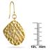 18K Gold Inlay and Cubic Zirconia Diamond Leaf Earrings with Hook Clasp 