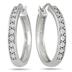 1/10 Carat Diamond Hoop Earrings in .925 Sterling Silver