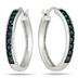 1/10 Carat Blue Diamond Hoop Earrings in .925 Sterling Silver