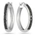 1/10 Carat Black Diamond Hoop Earrings in .925 Sterling Silver