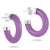 All Natural Lavender Jade Hoop Earrings in .925 Sterling Silver