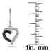 1/5 Carat Black and White Diamond Drop Heart Earrings in .925 Sterling Silver 