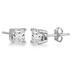 1.00 Carat Princess Diamond Solitaire Earrings in 14K White Gold