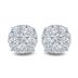 1 Carat TW Diamond Cluster Earrings in 10K White Gold