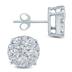 1 Carat TW Diamond Cluster Earrings in 10K White Gold