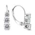 1 Carat TW Three Stone Drop Earrings in 14K White Gold