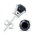 1 1/2 Carat TW Round Black Diamond Solitaire Stud Earrings in 10K White Gold 