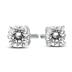 Certified (J-K Color, SI1-SI2 Clarity) 1/4 Carat TW Round Diamond Solitaire Stud Earrings In 14k White Gold