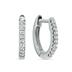 1/10 Carat TW Small Diamond Huggie Hoop Earrings in 10K White Gold 