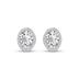 Lab Grown 1/4 Carat Oval Bezel Set Solitaire Diamond Earrings in 14K White Gold