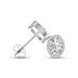 Lab Grown 1/4 Carat Oval Bezel Set Solitaire Diamond Earrings in 14K White Gold