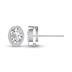 Lab Grown 1/4 Carat Oval Bezel Set Solitaire Diamond Earrings in 14K White Gold