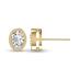 Lab Grown 1/4 Carat Oval Bezel Set Solitaire Diamond Earrings in 14K Yellow Gold