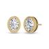 Lab Grown 1/4 Carat Oval Bezel Set Solitaire Diamond Earrings in 14K Yellow Gold