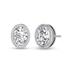 Lab Grown 3/4 Carat Oval Bezel Set Solitaire Diamond Earrings in 14K White Gold