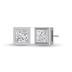 Lab Grown 1 Carat Princess Cut Bezel Set Solitaire Diamond Earrings in 14K White Gold